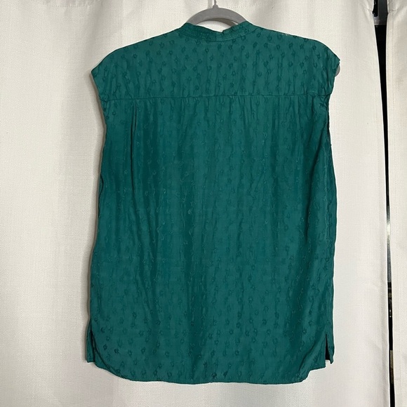 Sandro Paris Green Textured Tie Blouse Small - Picture 2 of 12